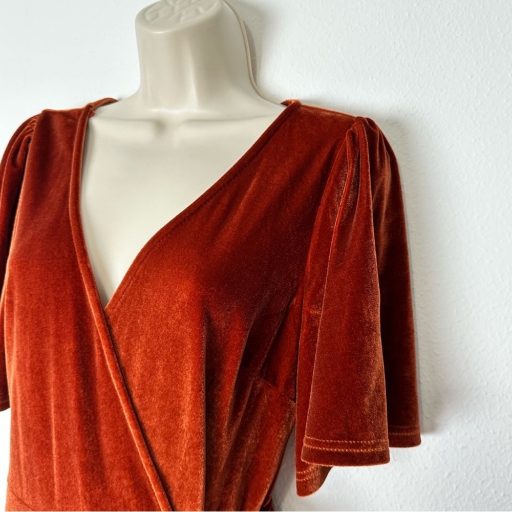 Baltic Born Meghan Velvet Maxi Dress in Rust - Size Large - Picture 2 of 14